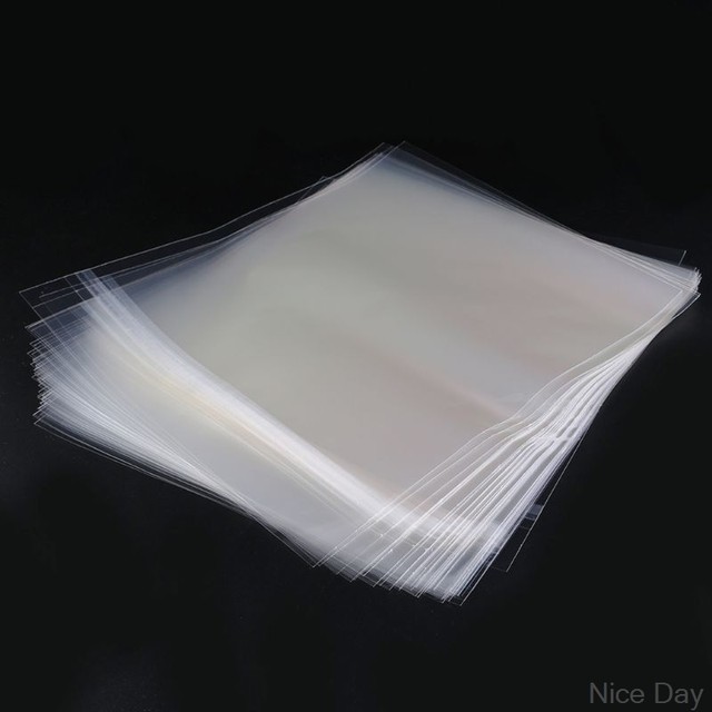 50pcs Opp Gel Record Protective Sleeves Self Adhesive Bag For 7